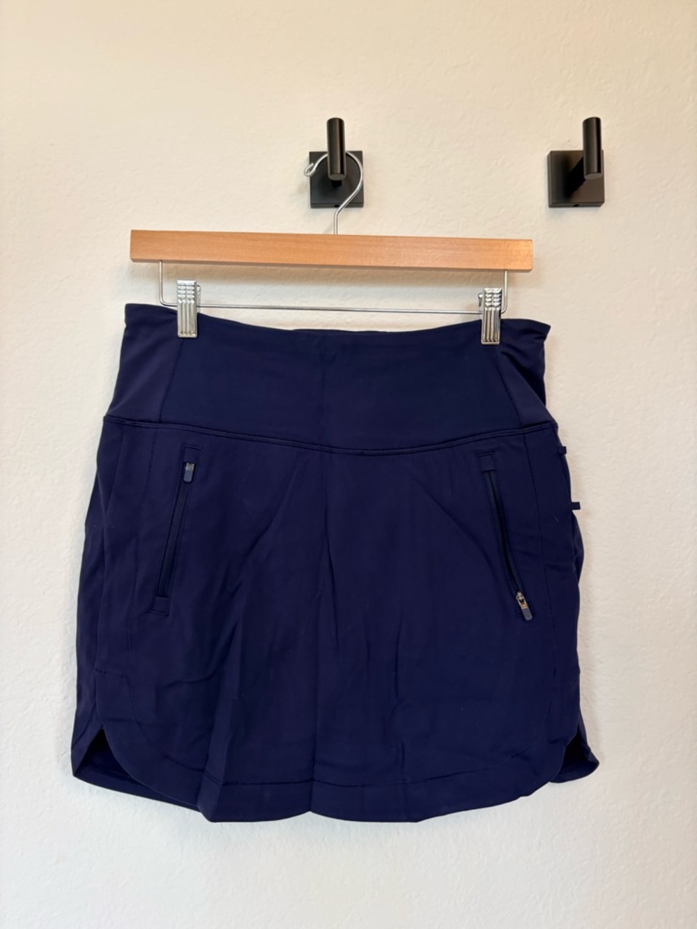 Athleta Navy Performance Skort with Zip Pockets